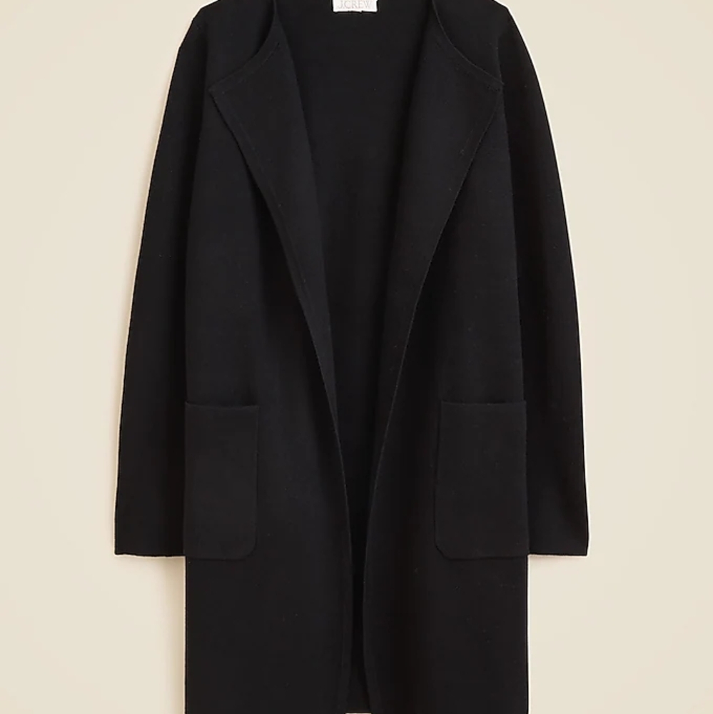 J Crew Women's Black Trench-Sweater